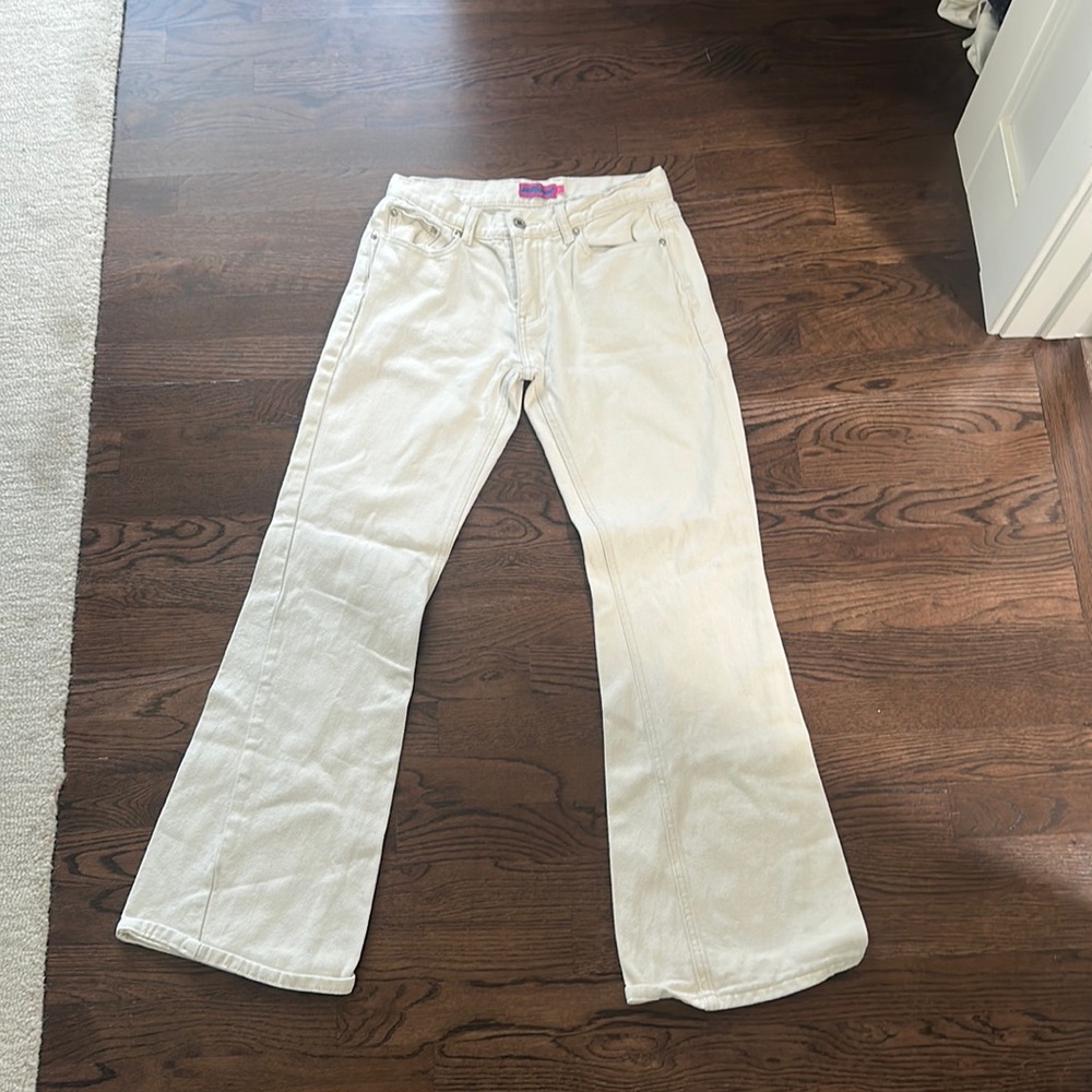 Edikted flare white jeans